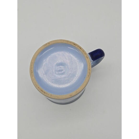 Otagiri Coffee Mug Cup Cobalt Blue on Blue Barn Winter Cabin Scene Made in Japan - Picture 6 of 9